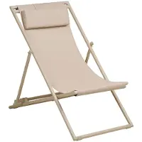 Ebuy24 Cille Strandstuhl 4-Position Rückenlehne taupe.