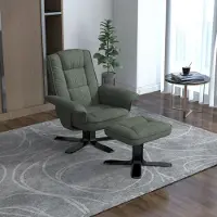 Idimex Relaxsessel CHARLY mit Hocker drehbar neigungsverstellbar grün [Max. Belastbarkeit 100 kg] für Wohnzimmer, TV-Sessel Fernsehsessel mit Liegefunktion Polstersessel und Hocker