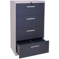 Proregal Hängeregisterschrank | HxBxT 132x76x46 cm | A4 abschließbar | Grau-Dunkelgrau | Aktenschrank Büroschrank Stahlschrank