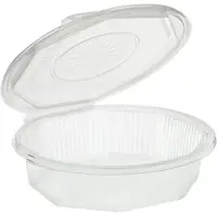 Papstar Starpak 25 Menüboxen mit Klappdeckeln, PP transparent 8-eckig - 5,9 cm x 21,5 cm x 21,5 cm ungeteilt