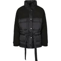 Urban Classics Sherpa Mix Puffer Jacket Black Größe: XL | Leichte Jacken Outlet | Damen | Schwarz