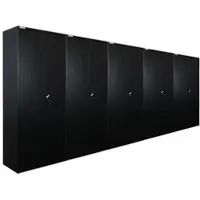Proregal Mega Deal 5x Flügeltürenschrank ELEPHANT Metall Spind komplett montiert abschließbar 180x80x40cm Kleiderstange Stahlschrank Schwarz