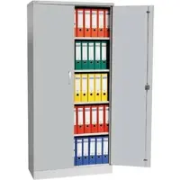 Proregal Aktenschrank Beetle 4 Fachböden HxBxT 195 x 92 x 42 cm Silber & Grau