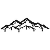 Asir | Metalen Wandhaak | Zwart 80 X 4 X 25 Cm