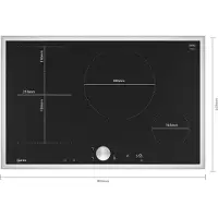 NEFF T58STS1L0, Schwarz, Integriert, 80 cm, Zonen-Induktionskochfeld, Glaskeramik, 4 Zone(n)