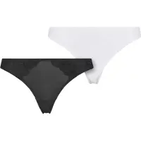 Urban Classics Ladies Lace Tanga 2-Pack black+white XL