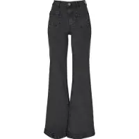Urban Classics - Damen Vintage Flared Jeans BLACK WASHED W29