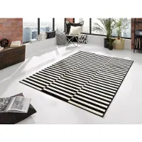 Home Collection Teppich "Panel", rechteckig, 9 mm Höhe, Kurzflor, Läufer, Streifen, Linien, ringsum gekettelt, robust