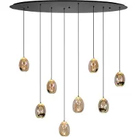 Highlight Glas Hängelampe Golden Egg, dimmbar, creme / amber, für Wohn- / Esszimmer, Glas, Modern, Pendelleuchte