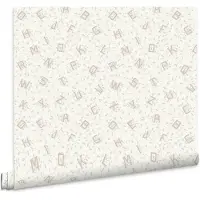 Laura Ashley Vliestapete "Alphabet Dove Grey" floral texturiert 10mx52cm