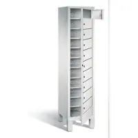C+P S 3000 Evolo Metall Schließfach 11 Türen Zylinderschloss 420 x 500 x 1.850 mm Lichtgrau 48060-110 S10001