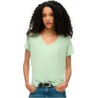 Superdry Studios Slub Embroidered Kurzarm-t-shirt Mit V-ausschnitt