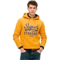 Superdry für Herren. M2014361A Standard Script Kapuzenpullover gelb (L), Lässig, Baumwolle