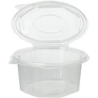 Papstar Starpak Verpackungsbecher mit Klappdeckeln, PP 8-eckig 500 ml 5,6 cm x 11 cm x 11 cm transparent 500 Stück