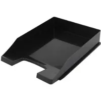 Proregal Stapelbare Briefablage aus Kunststoff | HxBxT 6,5x25,5x34,8cm | Bis DIN A4-Format | 10 Stück | Schwarz