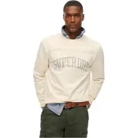 Superdry für Herren. M2014090A Athletic Ess Crew Sweatshirt off-white (XXL), Weiß, Lässig, Baumwolle, Langarm