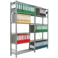 Proregal Aktenregal FALKE Stecksystem für Standard-Ordner Grundregal, HxBxT 232x87x60cm, 6 Ordnerebenen, Abdeckboden, Fachlast 80kg, Einseitig nutzbar