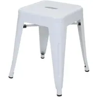Proregal Hocker Sitzhöhe 46cm Metall Industriedesign Stapelbar Weiß Metallhocker Sitzhocker