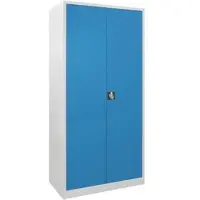 Proregal Flügeltürschrank Owl Mit 4 Fachboden HxBxT 195x95x50cm Lichtgrau/Lichtblau