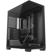 Modecom VOLCANO STELLAR PLUS MIDI NF Gehäuse, Schwarz, 4 Lüfter, Mesh-Front, Seitenteil aus gehärtetem Glas, kompatibel mit ATX Mainboards, PC Tower