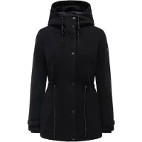 NAVAHOO Kurzmantel "Lächelstern 14" Lange Damen Übergangsjacke in Wollmantel-Optik mit Kapuze