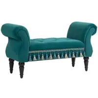 STILVORA Sitzbank Polsterbank 117x40x58 cm Grün mit Vintage Design und komfortabler Polsterung, Massivholzrahmen mit stabilen Holzbeinen für Flur