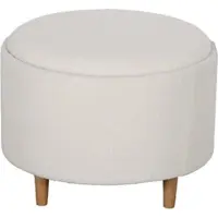 STILVORA Sitzhocker mit Stauraum Klappdeckel Weiß 56x56x42 cm runder Polsterhocker als Couchtisch Tablettfunktion Holzbeine belastbar bis 120 kg