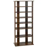 Costway 8 Stufiges Schuhregal Höhenverstellbar Holz Braun Doppel