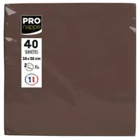 PROnappe SV623811I 30x Packung mit 40 Servietten, mikrogeprägt, Tissue, 2-lagig - 38x38cm - Schokolade