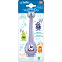 Dr. Brown's ToothScrubber Zahnbrste, dreiseitige Trainingszahnbrste fr Kleinkinder im Alter von 14 Jahren, mit Saugnapfbasis und farbwechseln