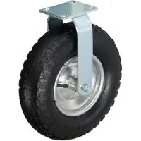 Relaxdays Bockrolle, 3.50-6, Traglast 120 kg, Gummi, Stahlplatte, luftbereift, Schwerlastrad, Gummirolle, schwarz/silber