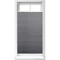 Relaxdays 2x Plissee Rollo grau bohrfrei, 90x210cm Grau