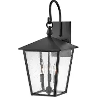 HINKLEY Außen Wandlaterne, Alu, Messing, Glas, schwarz, H 58,5 cm