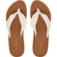 Tommy Hilfiger Zehentrenner "TH LTR FOOTBED SUMMER SANDAL" Sommerschuh, Strandschuh, Dianette, Flat mit Logoemblem