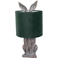 Clayre & Eef Tischlampe Kaninchen Ø 20x43 cm Braun Grün Polyresin