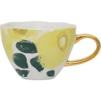Urban Nature Culture Tee- und Kaffeebecher Good Morning Cappuccino/Tea Floral Art Limelight 350 ml