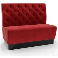 BIG Möbel Gastro Sitzbank Amsterdam | 100 cm breit | Samtstoff in Rot | Chesterfield | Dinerbank