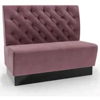 BIG Möbel Gastro Sitzbank Amsterdam | 200 cm breit | Samtstoff in Rosa-Lila | Chesterfield | Dinerbank