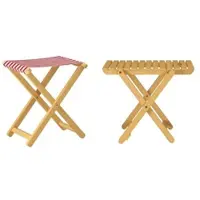 Erst-Holz Klappstuhl Anglerstuhl Gartenstuhl Buche massiv Stoff rot-weiß Set wählbar V-10-216N-14Einzelstück mit Tisch