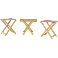 Erst-Holz Klappstuhl Anglerstuhl Gartenstuhl Buche massiv Stoff rot-weiß Set wählbar V-10-216N-14Doppelpack mit Tisch