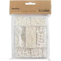 Creativ Company Schmuck Bastelset - Perlmutt weiße Perlen Mix