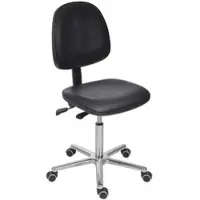 Proregal Arbeitsstuhl Arlington, großer Rückenlehne, Sitzneigeverstellung, Sitzhöhe 50-68cm, Kunstleder-Sitz, Aluminium-Fußkreuz, Rollen