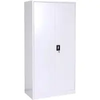 Proregal Aktenschrank mit extra Schließfach | HxBxT 185x90x45cm | Stahlschrank Mehrzweckschrank | Schließfach Kleiderstange abschließbar | Metall | Grau