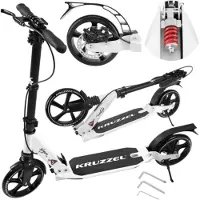 Kruzzel 26141 Zusammenklappbarer Roller Hyperion W, gefedert, 200-mm-Räder, schwarz-weiß