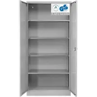 Proregal Stahlschrank BEE mit 8 verzinkten Fachböden | HxBxT 195x92x60cm | Grau-Grau | Werkstattschrank Werkzeugschrank Aktenschrank Universalschrank