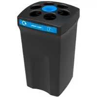 Proregal Robuster Bechersammler EnvirocupXL "Papierbecher" | 110 Liter, HxBxT 80,3x44,5x44,5cm | Polyethylen | Schwarz mit blauem Akzentstreifen