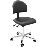 Proregal Arbeitsstuhl Arlington, kleiner Rückenlehne, Sitzneigeverstellung, Sitzhöhe 50-69cm, Kunstleder-Sitz, Aluminium-Fußkreuz, Rollen