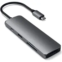 Satechi USB-C Multiport Pro Adapter mit mehreren Anschlüssen und 4K-HDMI, Space Gray