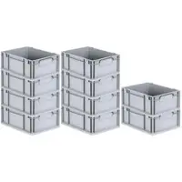 Proregal Spar Set 10x Eurobox Nextgen Economy Griffe Geschlossen HxBxT 17 x 30 x 40 cm 16 Liter Eurobehälter Transportbox Transportbehälter
