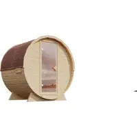 Karibu Fasssauna 1 - SET naturbelassen mit Ofen 9 kW integr. Strg., Kabel, Schindeln